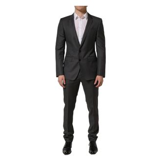 Dolce & Gabbana Single Breasted Suits, male, Gray, Size: M Martini Slim Fit 2Piece Suit
