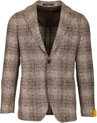 Tagliatore Single-breasted Blazer - Heren - Blazers - Bruin - L - Leer - Jassen