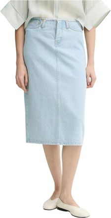 2nd Day Donatello Midi Skirt - Dames - Spijkerrokken - Blauw - S - Katoen - Rokken