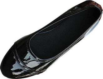 Generic Black Ladies Casual Round Toe Slip-On Flat Shoes with Comfortable Low Heel and Soft Sole for Everyday Wear and Leisure Activities