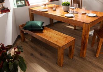 Massivmoebel24 Oxford 0015 Panca In Legno Di Acacia - Laccato / Miele 160x40x45