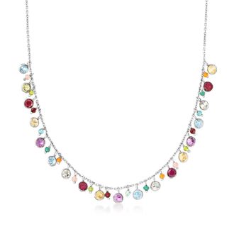 Ross-Simons Multi-Gemstone Necklace in Sterling Silver