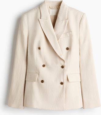 H&M Zweireihiger Blazer - Hellbeige