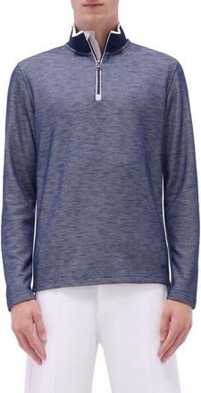 Bugatchi Quarter Zip Performance Pullover in Navy at Nordstrom Rack, Size Xx-Large