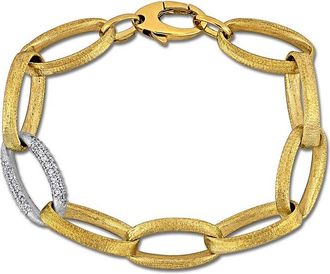 Rina Limor 14K Two-Tone 0.97 Ct. Tw. Diamond Link Bracelet