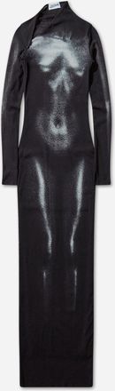 Jean Paul Gaultier Women s Long Body Dust Dress Black / Silver