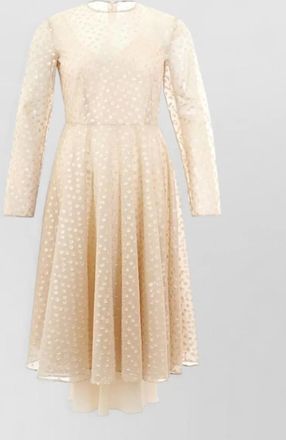 Lardini cotton dotted long-sleeve midi dress