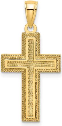 Diamond2Deal 14k Yellow Gold Block Cross Charm