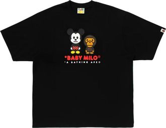 A Bathing Ape x Disney Mickey Mouse Baby Milo Relaxed Fit T-Shirt Black 0ZXTEM916101Q-BLK