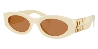 Miu Miu Brown Oval Ladies Sunglasses MU 11WS 21D90Q 54