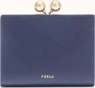 Furla Dots Coin Case S Blu Reale Sidney Calf Leather Woman