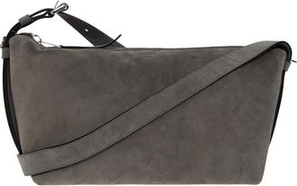 Moschino Borsa in Camoscio con Logo - - Bags - Uomo - Grigio - ONE SIZE