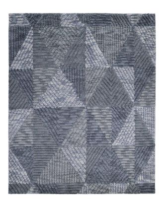 Solo Rugs Erie Contemporary Geometric Hand-Knotted Wool-Blend Area Rug