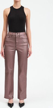 Daze Sundaze Highrise Vintage Straight Pants In Coated Penny
