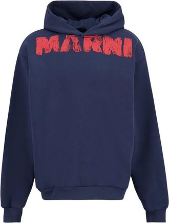 Marni Hooded Sweatshirt - Heren - Hoodies - Blauw - S - Katoen - Hoodies & sweatvesten