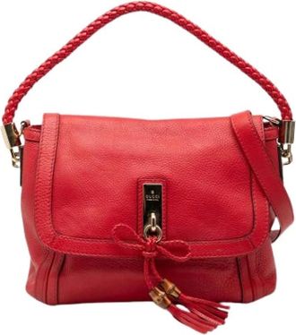 Gucci Pre-owned Shoulder Bags, female, Red, Size: ONE SIZE Pre-owned Bella Satchel