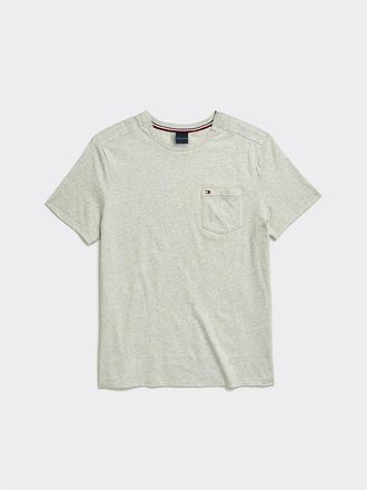 Tommy Hilfiger Mens Heathered Pocket T-Shirt - Grey - S