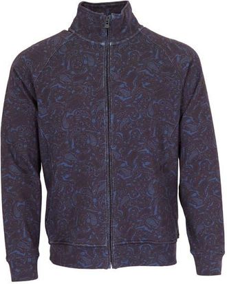 Lords of Harlech Neville Brushed Interlock Full-zip Jacket in Madrid Paisley Navy at Nordstrom, Size Xx-Large