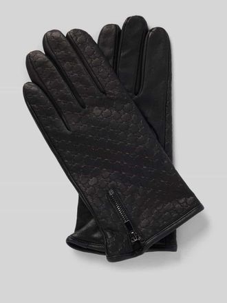 Joop Handschuhe aus Ziegenleder mit Riemen und Druckknopfverschluss in Black, Gr&ouml;&szlig;e XL