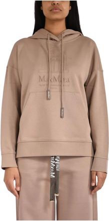 Max Mara Hoodies & sweatvesten, Dames, Bruin, M, Katoen, Sweatshirts & Hoodies