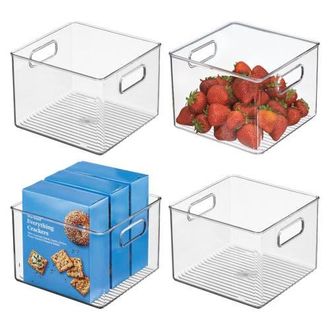 iDesign Pantry Storage Bin with Handles for Kitchen Cabinets or Fridge - Set of 4 - Clear at Nordstrom