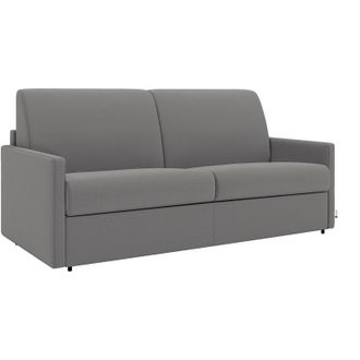Vente-Unique Vente-unique - Divano letto 3 posti a ribalta in Tessuto Grigio chiaro - Larghezza Materasso 140 cm - Spessore 18 cm - calife
