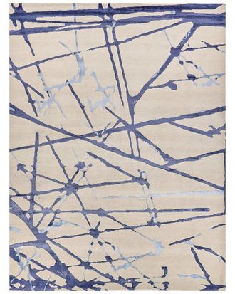 Exquisite Rugs Space Age Hand-Knotted Wool/Bamboo Silk Area Rug