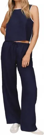 Bella Dahl Sport Stripe Pants In Nautical Night