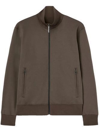 Palm Angels logo-print zip-up track jacket - Brown
