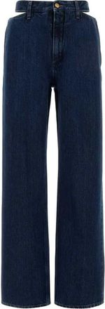 Jil Sander Jil Sander 140 behandelde jeans met wijde pijpen