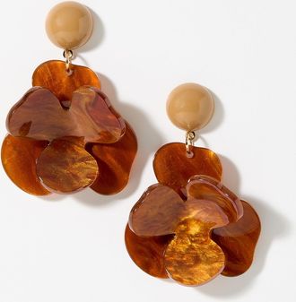 Simons Womens Large relief flower earrings