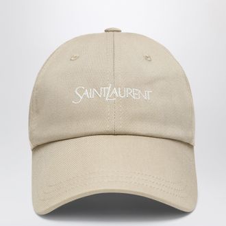 Saint Laurent Berretto da baseball beige in cotone