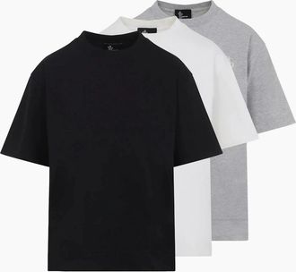Moncler Womens Womens 3 Pack T-Shirts Multicolour - Black - Size: 10/8