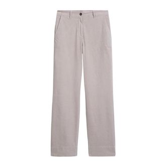 Marc O'Polo Lande wide Straight Broeken - Dames - Broeken - Beige - Maat: XS Katoen
