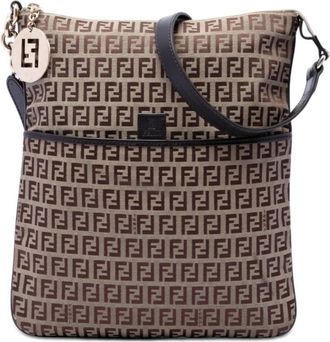 Fendi Pre-owned Fendi Zucchino Canvas Crossbody Unisex LWBT6EJRFZ3QNC3C