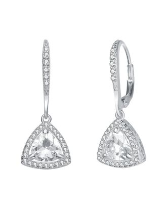 Genevive Silver Cz Drop Earrings
