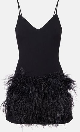 DAVID KOMA Feather-trimmed minidress