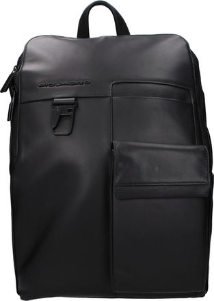 Piquadro Black Leather Mens Backpack