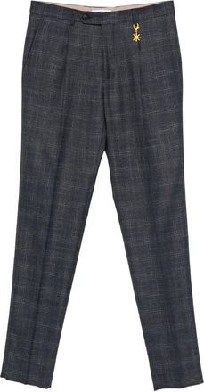 Manuel Ritz check-pattern trousers - Grey