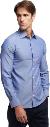 Brooks Brothers Soho Extra-slim Fit Non-Iron Dress Shirt - Heren - Zakelijke Overhemden - Blauw - S - Katoen - Overhemden