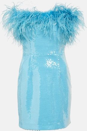 Rebecca Vallance Nicolette feather-trimmed sequined minidress