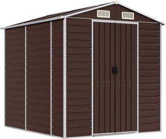 vidaXL Cobertizo De Jard&iacute;n Acero Galvanizado Marr&oacute;n 191x215x198 Cm Vidaxl