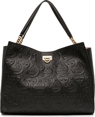 Ferragamo Pre-owned Ferragamo Gancini Embossed Calfskin Trifolio Tote Ladies 5X0UGJHYZJITYPKZ