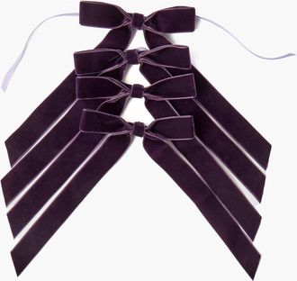 Mrs. Alice Velvet Bows (Set of 4) - 20cm in Purple at Nordstrom