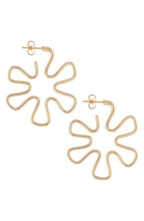 Bea Bongiasca Daisy Hoop Earrings in Gold at Nordstrom