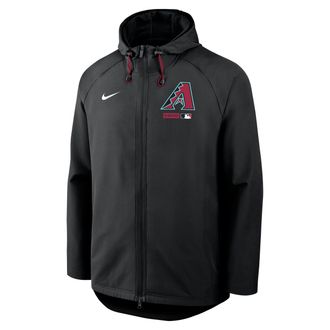 Nike Arizona Diamondbacks Authentic Collection Nike Mens Therma-FIT MLB Full-Zip Hooded Jacket in Black | 04HC090NDQS-FHP