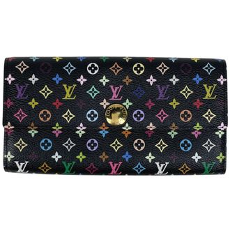 Louis Vuitton Monogram Multicolore Black Multi-Color Noir Monogram Multicolore Long Wallet (Bi-Fold) (Pre-Owned)