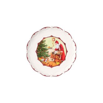 Villeroy & Boch Toys Fantasy Plato Grande De Pasteler&iacute;a Pap&aacute; Noel, Porcelana, Multicolor, 42x42 Cm