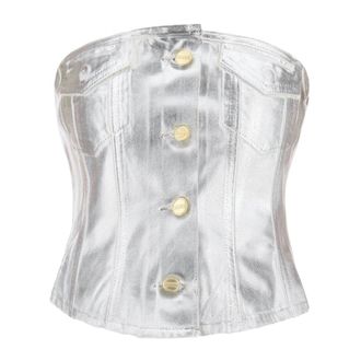Ganni Dames, Tops, Wit, Maat: XS Denim