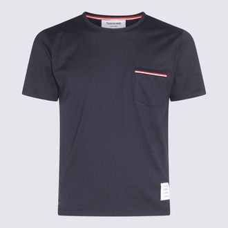 Thom Browne Navy Blue Cotton T-Shirt